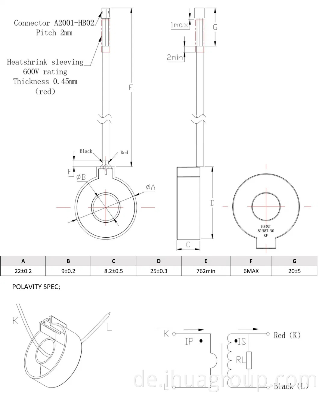 Aktueller Sensortransformator für Elektrizitätsmesser und UL -zugelassene Materialien